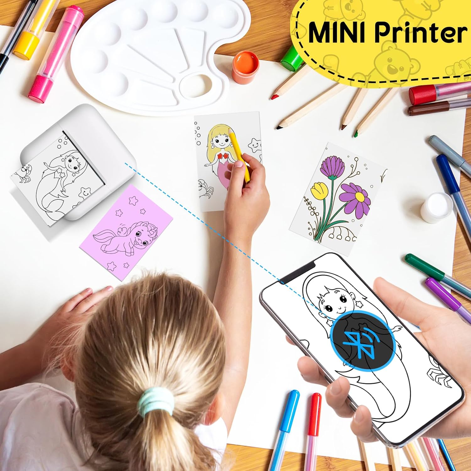 Mini Portable Pocket Thermal Bluetooth Printer with LED Light - X3