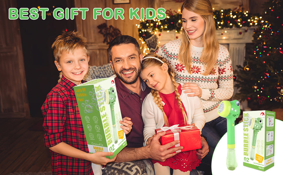 Green Crocodile Bubble Machine Portable Bubble Maker Toy Gift with Light & Music