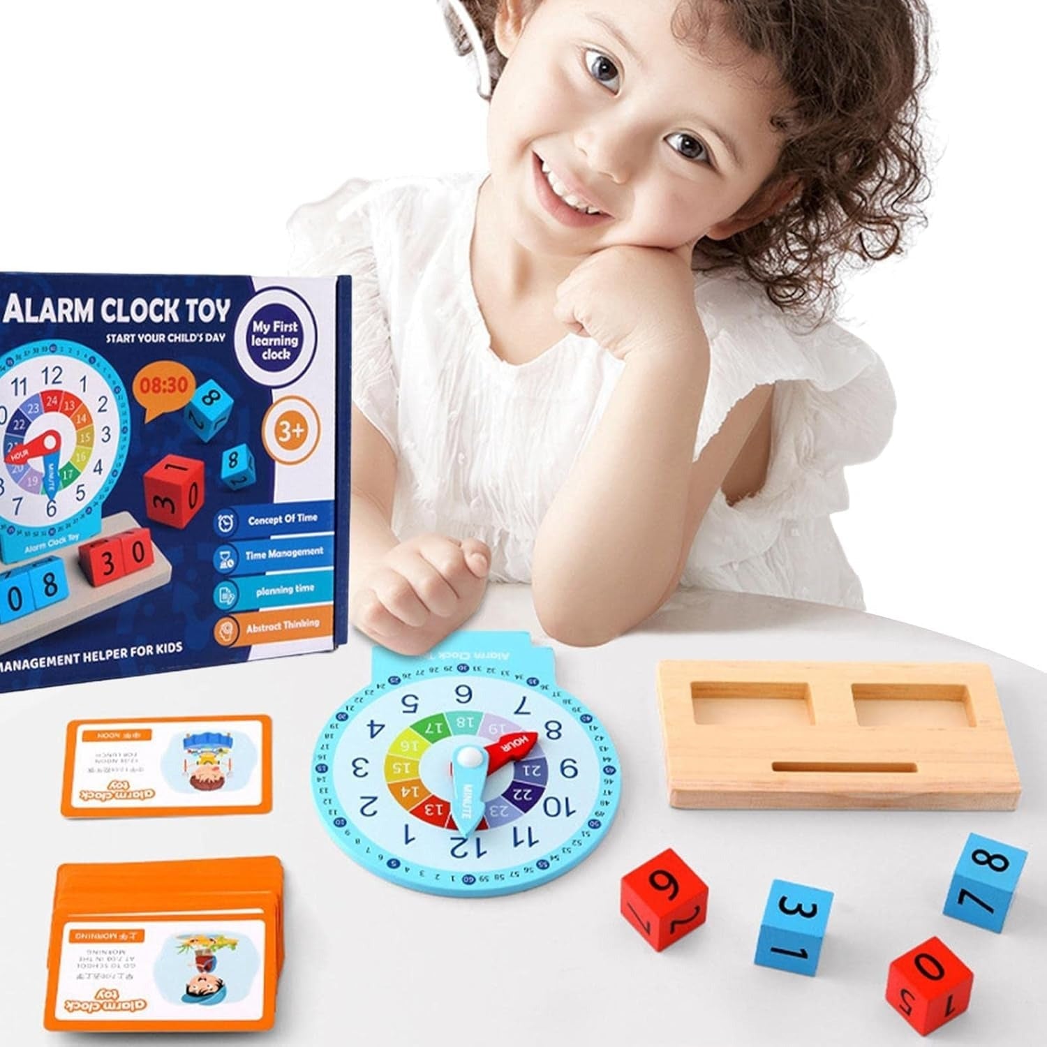 Wooden Clock Telling Time Pretend Play Kit - 746