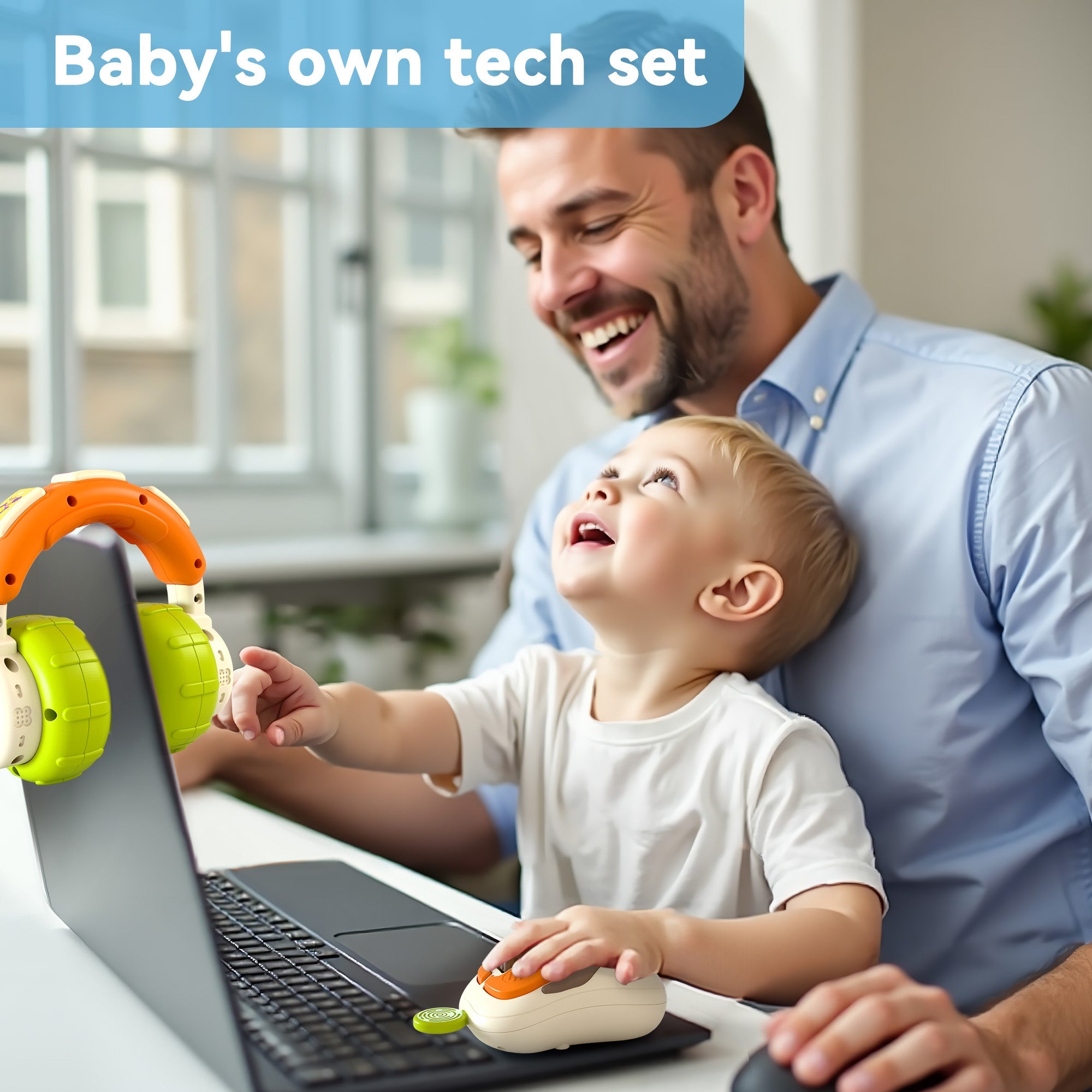 Baby Musical Toy 6-12 Month, Infant Pretend Headphone & Mouse