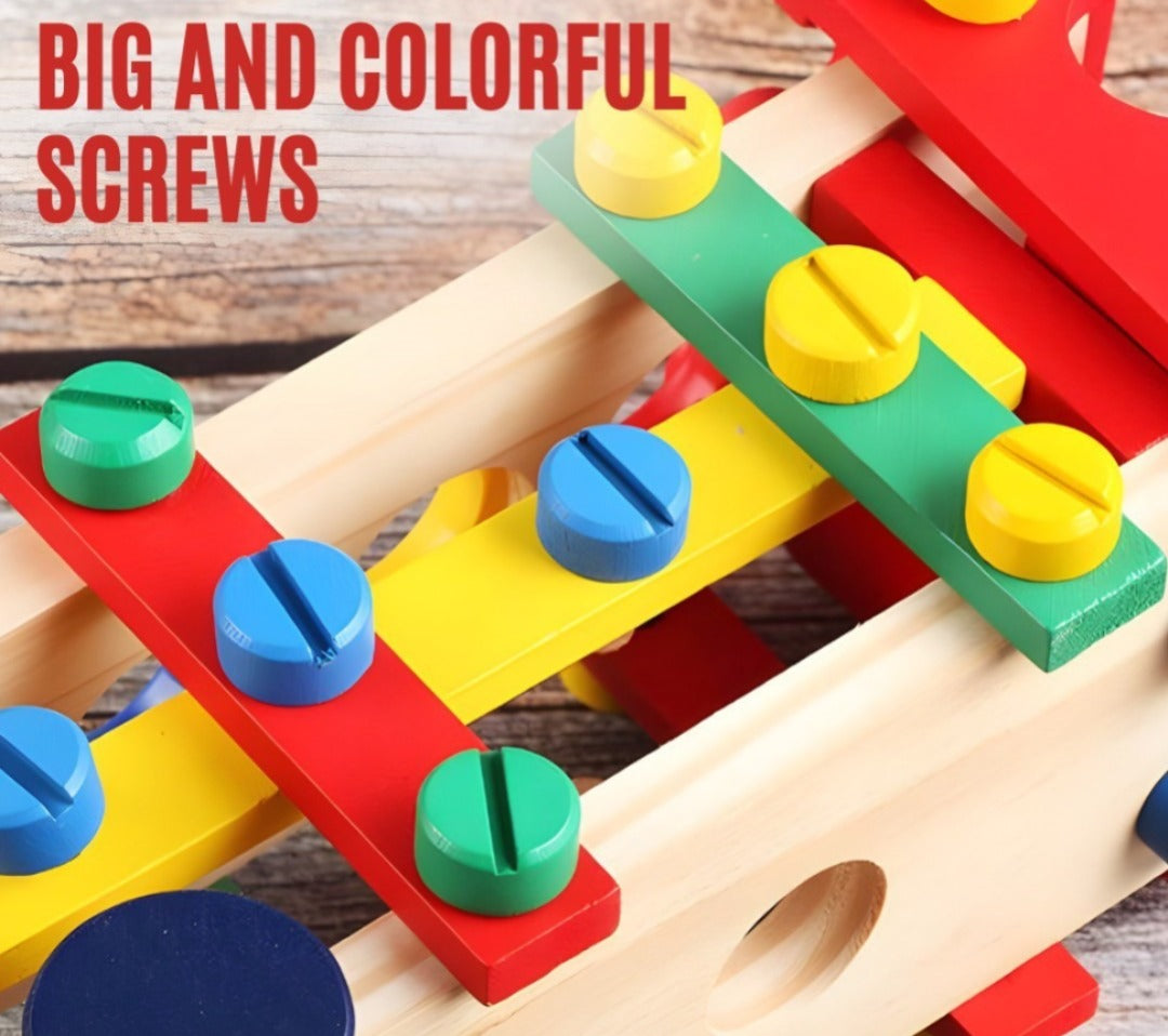 Wooden Reassembly Nut Screw Car Kit - A21