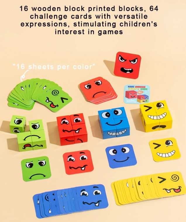 Silly face race game- Eco-Friendly Wood Game