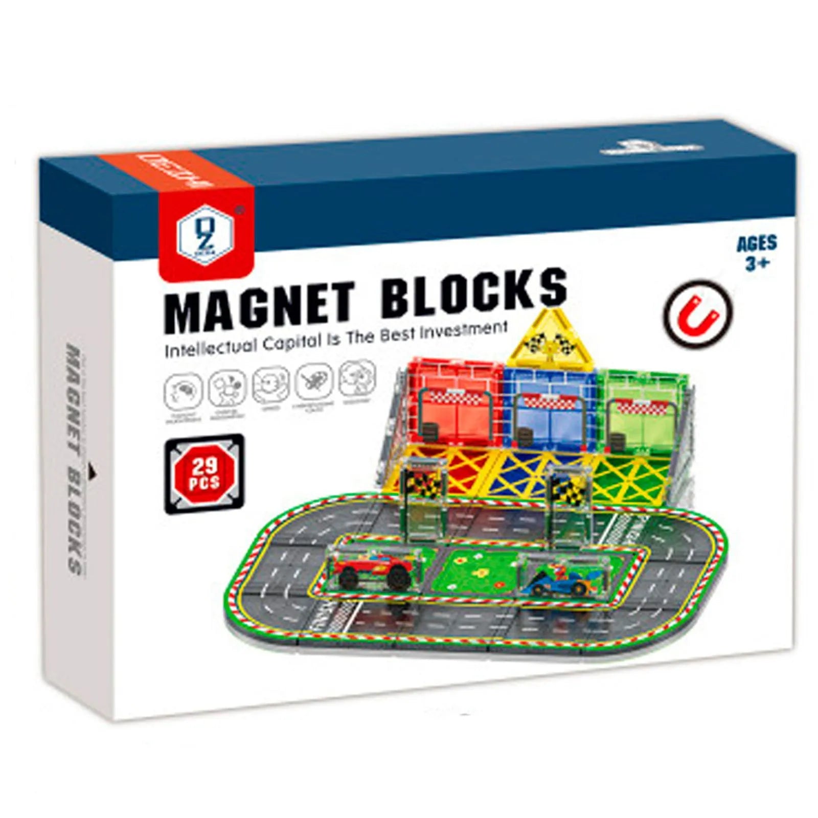 STEM Race Track Magnetic Tiles Construction Blocks 29 pieces - 77A