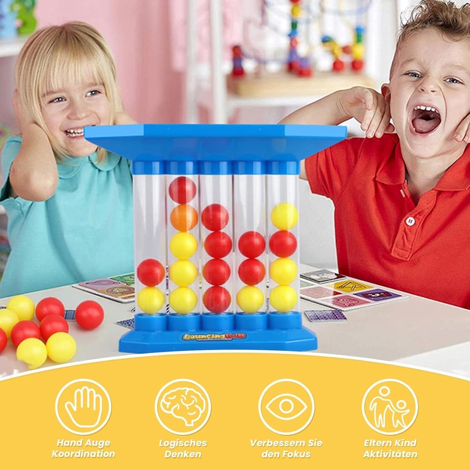 Bouncing Ball Connect Four Tabletop Family Fun - 047