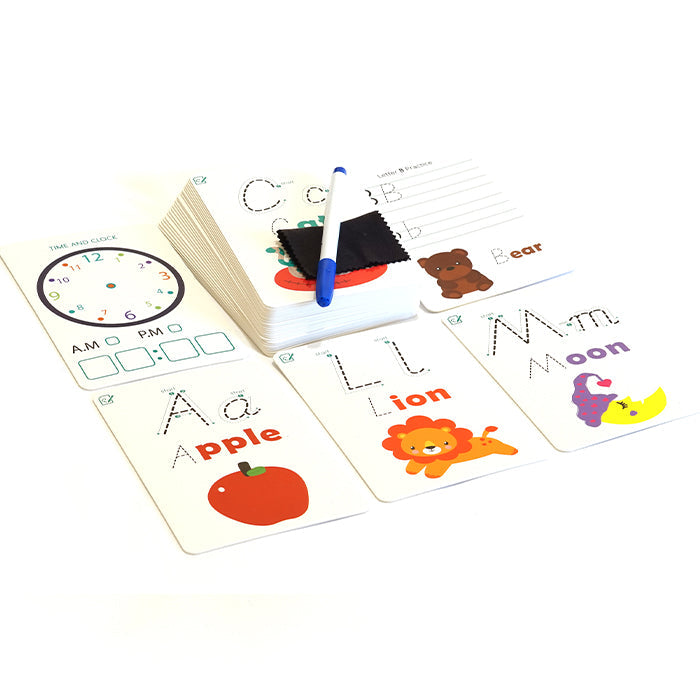 Write and Wipe Activity Cards Letters/Numbers-Fine motor skills toys