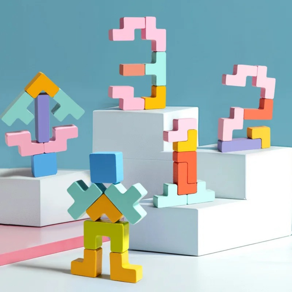 Fidtoy Wooden Stacking Puzzle Toy
