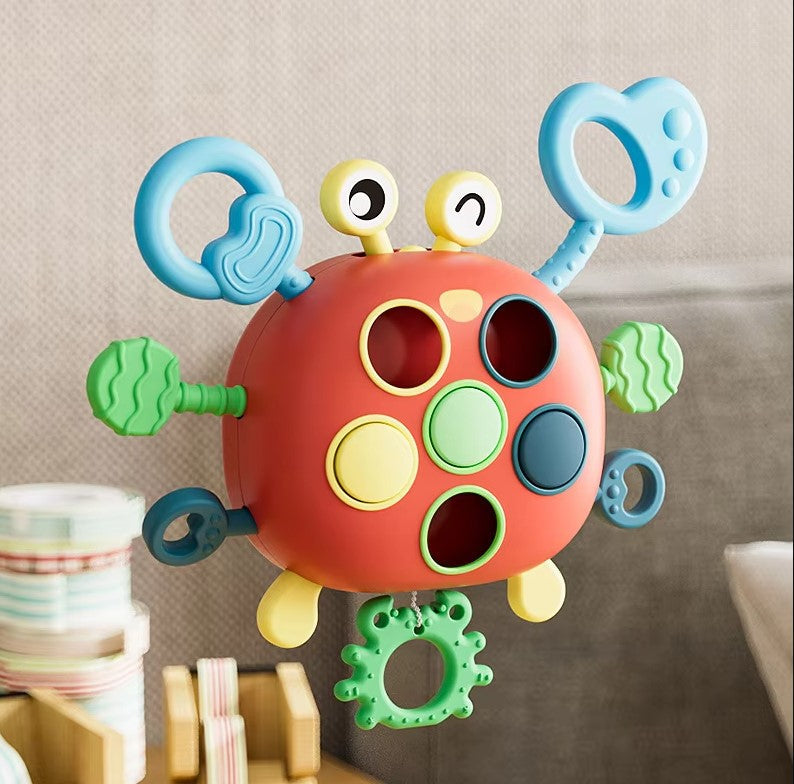 Jouet de traction en silicone crabe Montessori pour tout-petits