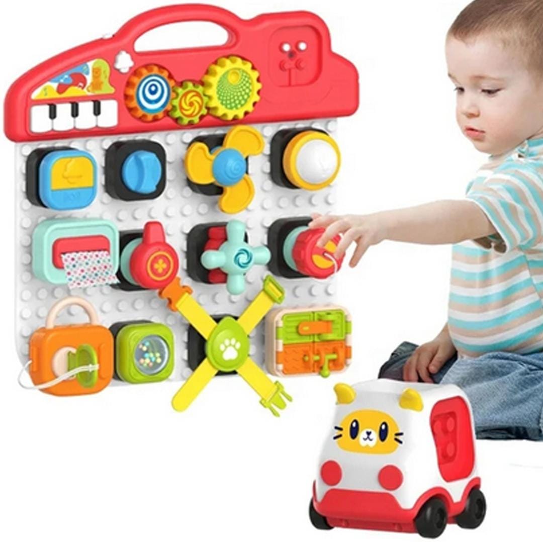 Multifunctional Early Education Busy Learning Activity Blocks Board - without Box