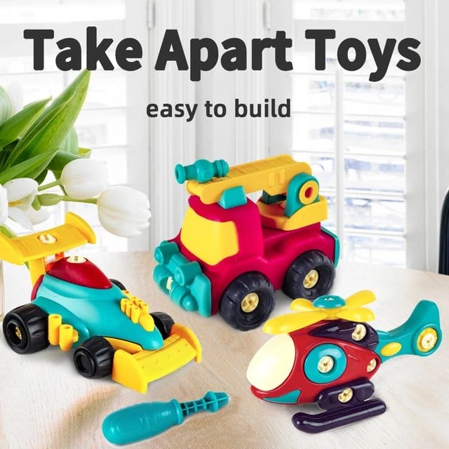 Set of 2 DIY Assemble Vehicle Playset Random Vehicle - 82G