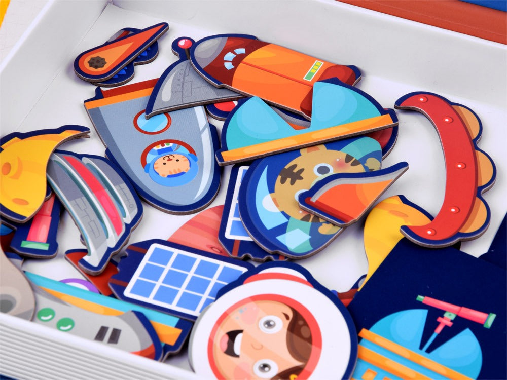 STEAM Magnetic Puzzle Book Board 50 pieces - Space Theme