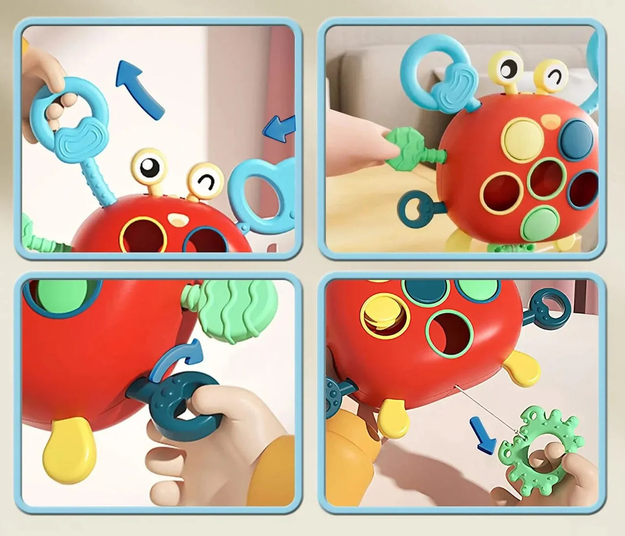Jouet de traction en silicone crabe Montessori pour tout-petits