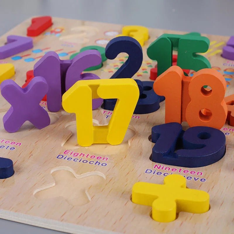 3D Wooden Alphabet & Number Board Combo – Capitals, Lowercase & Pictures
