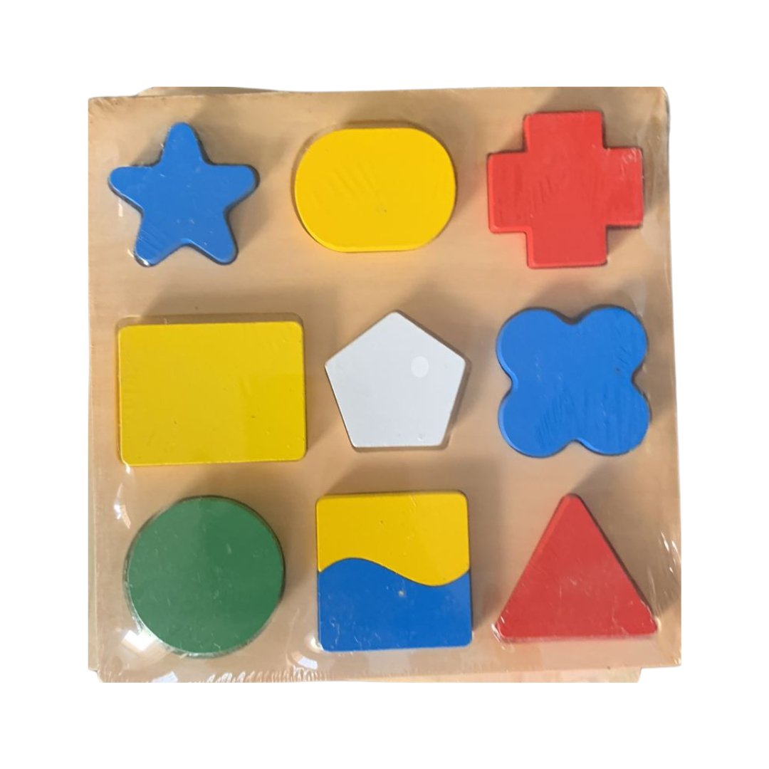 3D Board With Fixable & Sortable Shapes Puzzle, Geometric shapes - Wooden Shapes Board Big - Choose 1