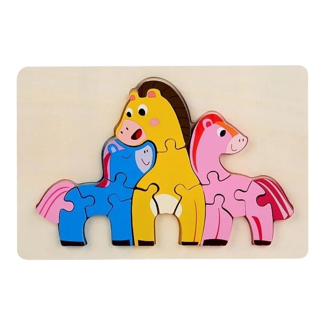 Adorable Animal Family Puzzle Board - Random Characters