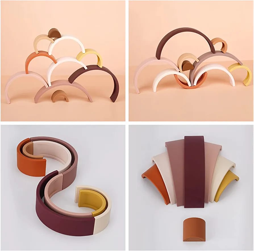 Wooden Colorful Stacking Blocks - 10 Pieces - 942