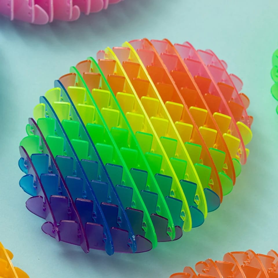 Rainbow Plastic Worm Fidget Anti Stress Shapeshifter - 856