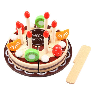 Wooden Birthday Cake with Candles Play Set