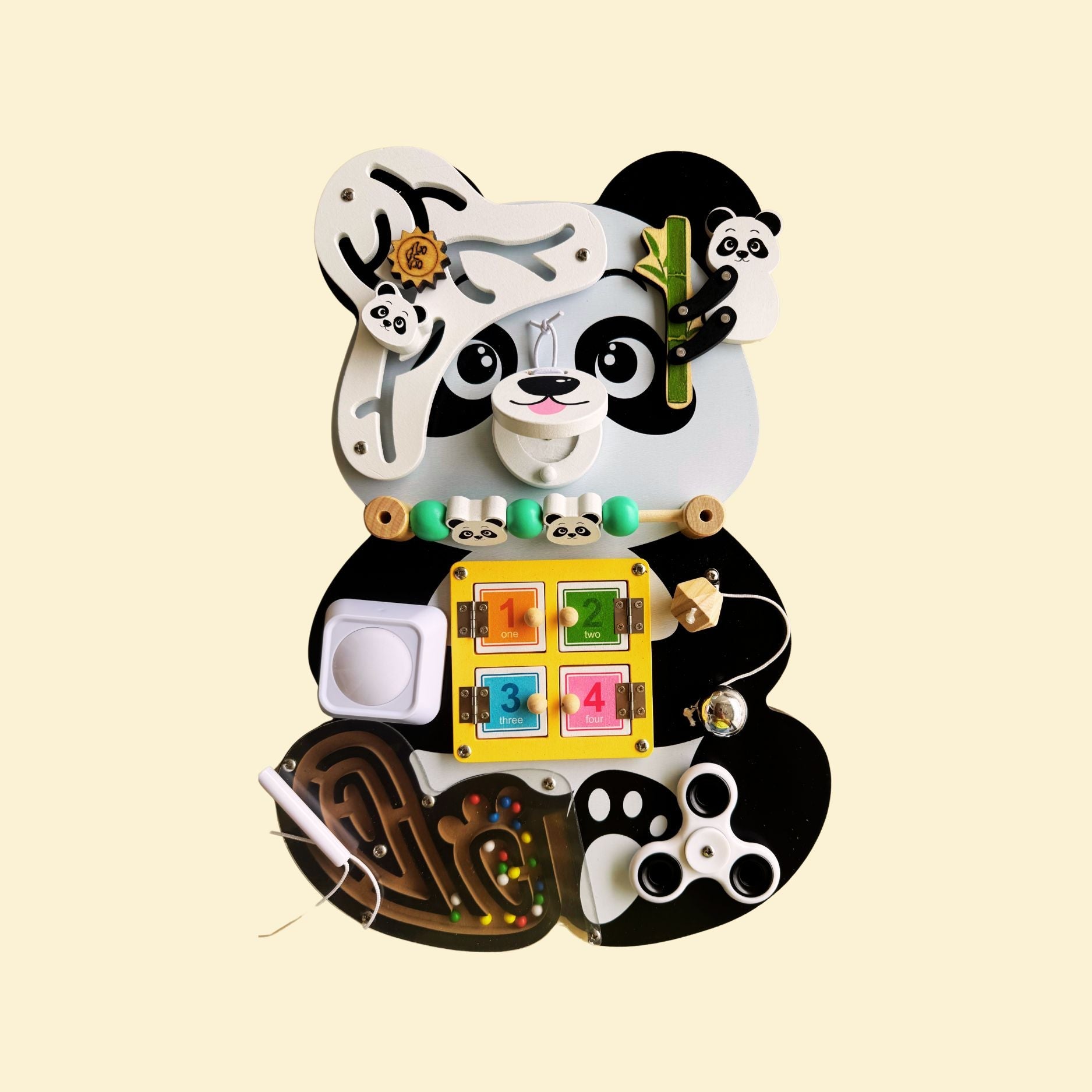 Wooden Busy Board - Steam Education Concept (Panda)