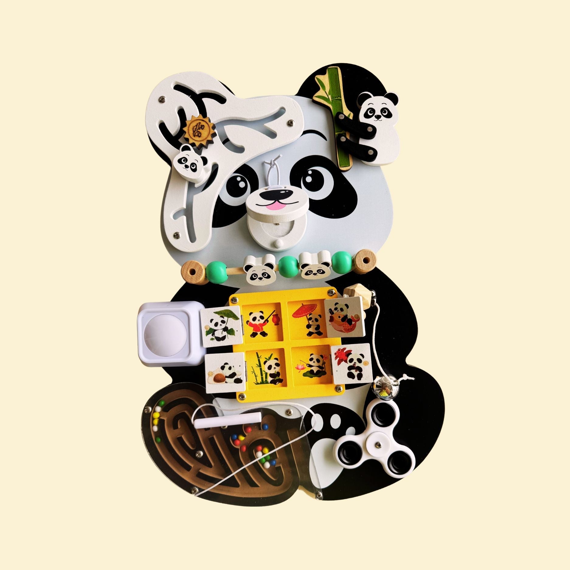 Wooden Busy Board - Steam Education Concept (Panda)