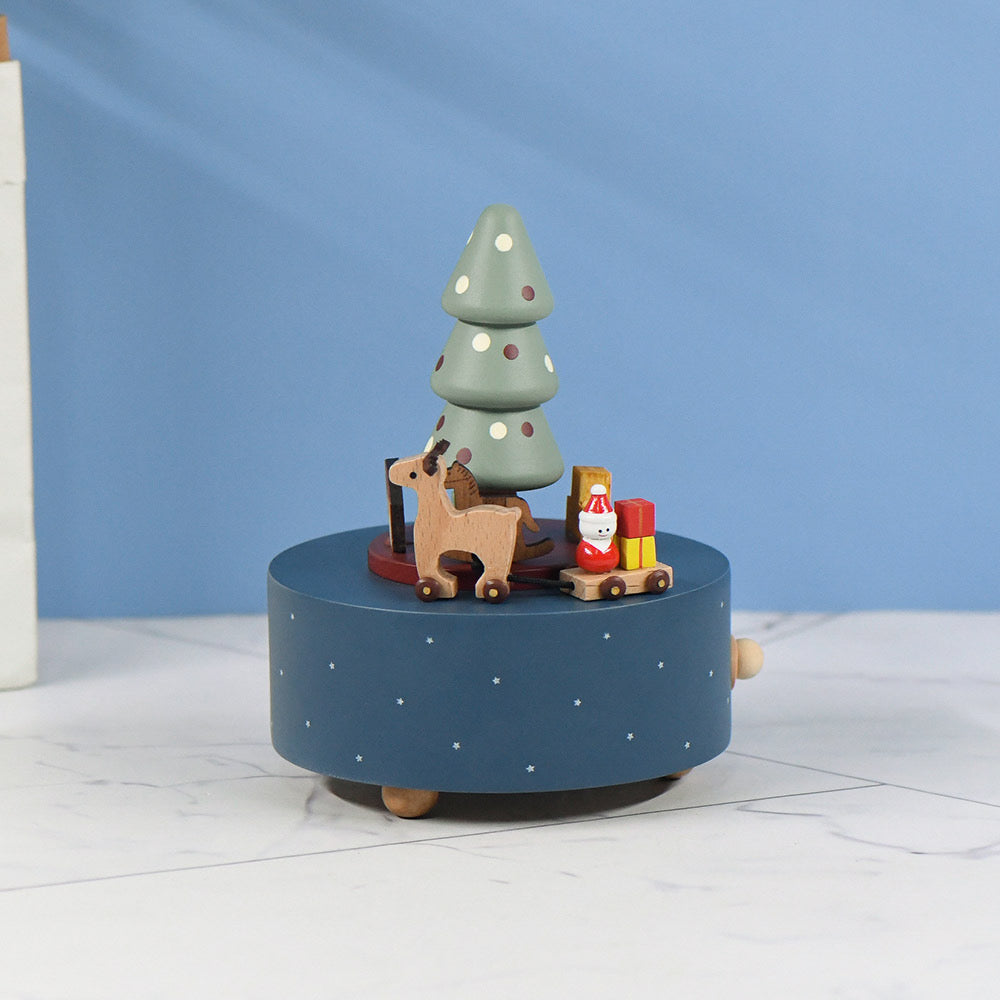 Beginner--Wooden Music Box Christmas Snowflake Decoration Elk