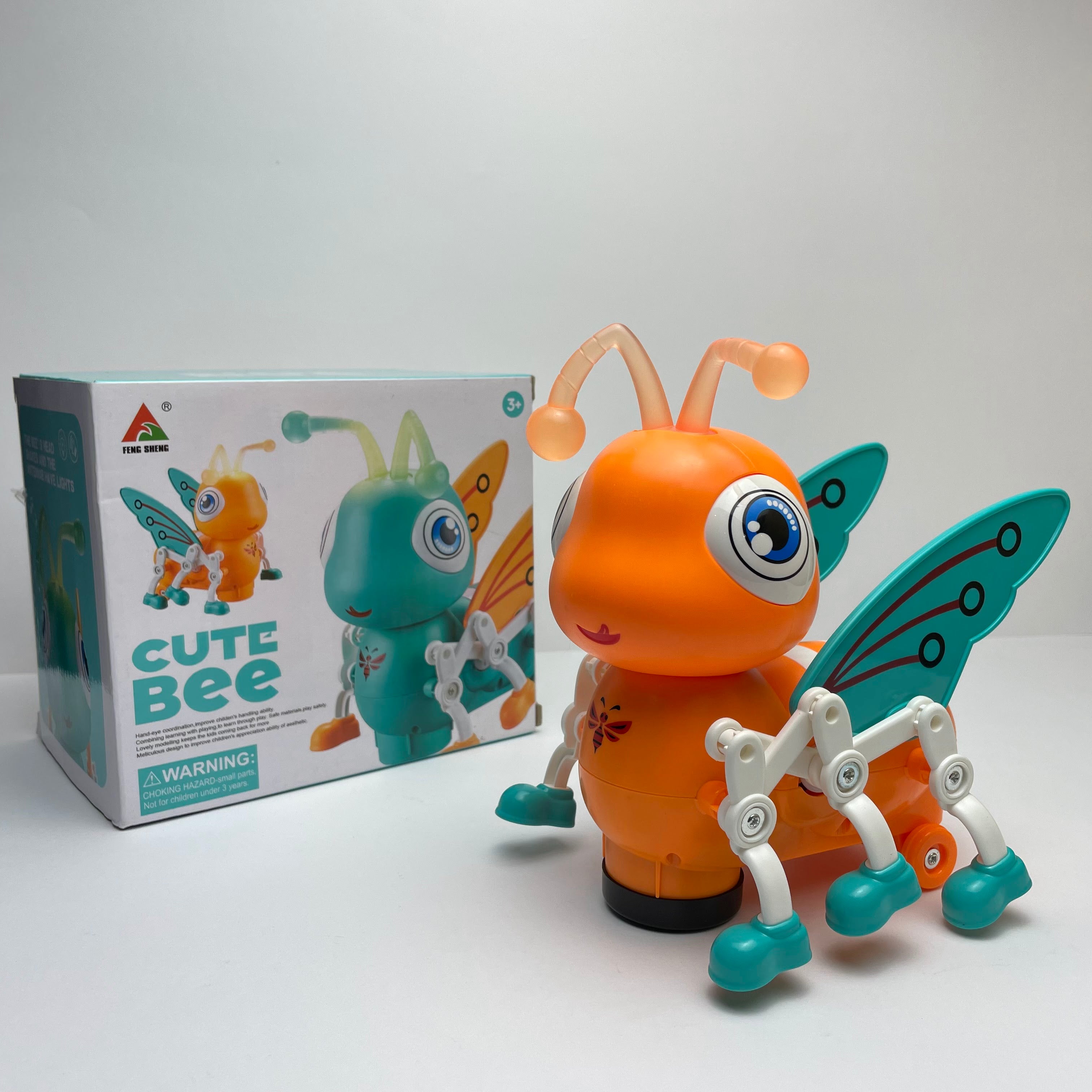 Fidtoy Walking Musical Bee Toy with Lights and 360 Rotation