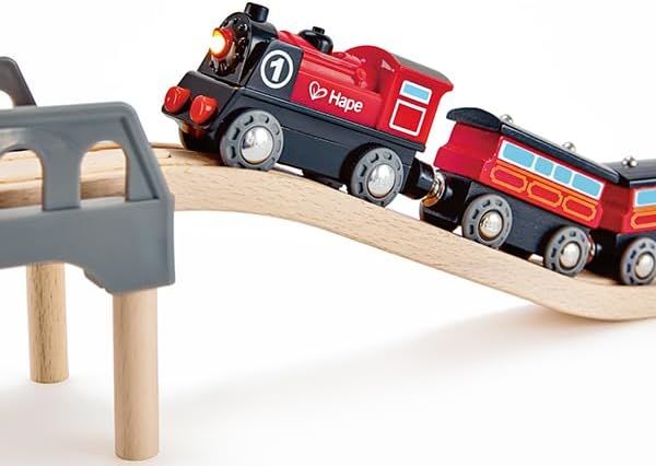 Fidtoy Tren de Juguete a Pilas Compatible con Vías de Madera