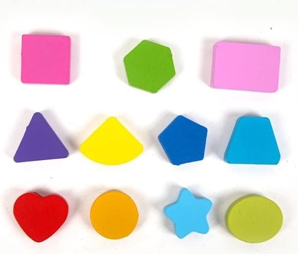 Montessori Toys - 6 in 1 Wooden Blocks Logarithmic Puzzle Board - Educational Kids Toy For Learning Alphabets, Numbers, Shapes, Colors & Math - A Fishing Game For 2, 3, 4 & 5 Years Old Baby