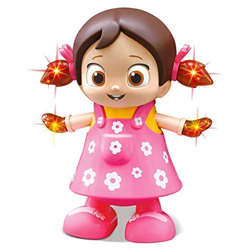 Fidtoy Dancing Girl Doll with Music Lights and Rotating Action
