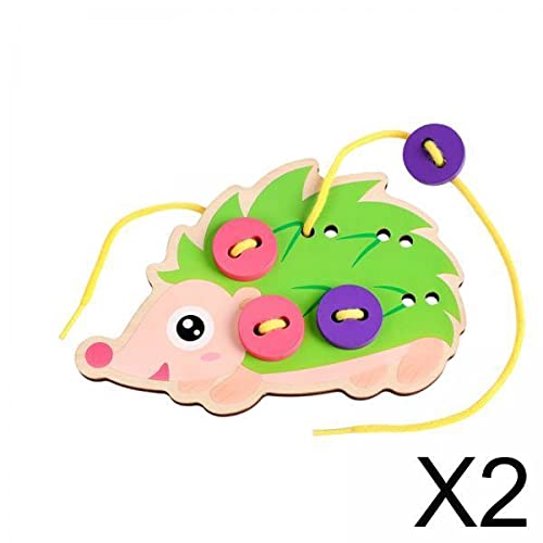 LOOM TREE® 2xJouets en bois à lacer pour bébés Boutons à coudre Aides Montessori pour enfants