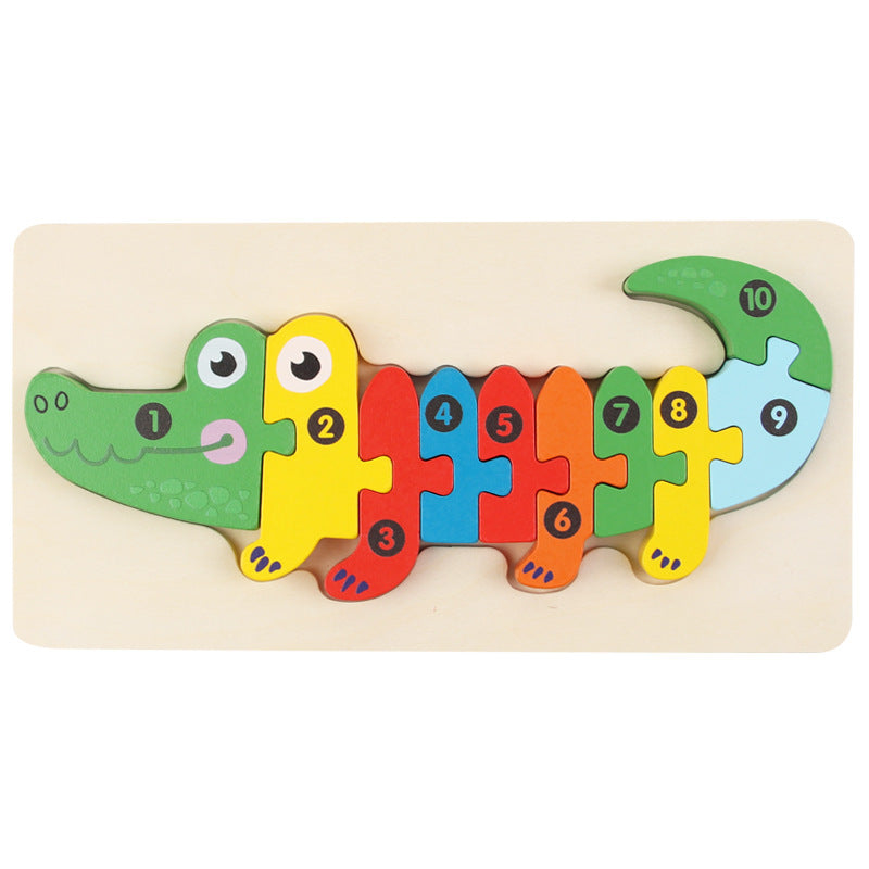 Children's Educational Toys Wooden Animal Traffic Shape Matching 3d 3d Puzzle Model