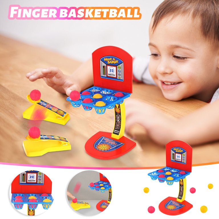 Fidtoy Mini Desktop Basketball Game with Hoop and Catapults