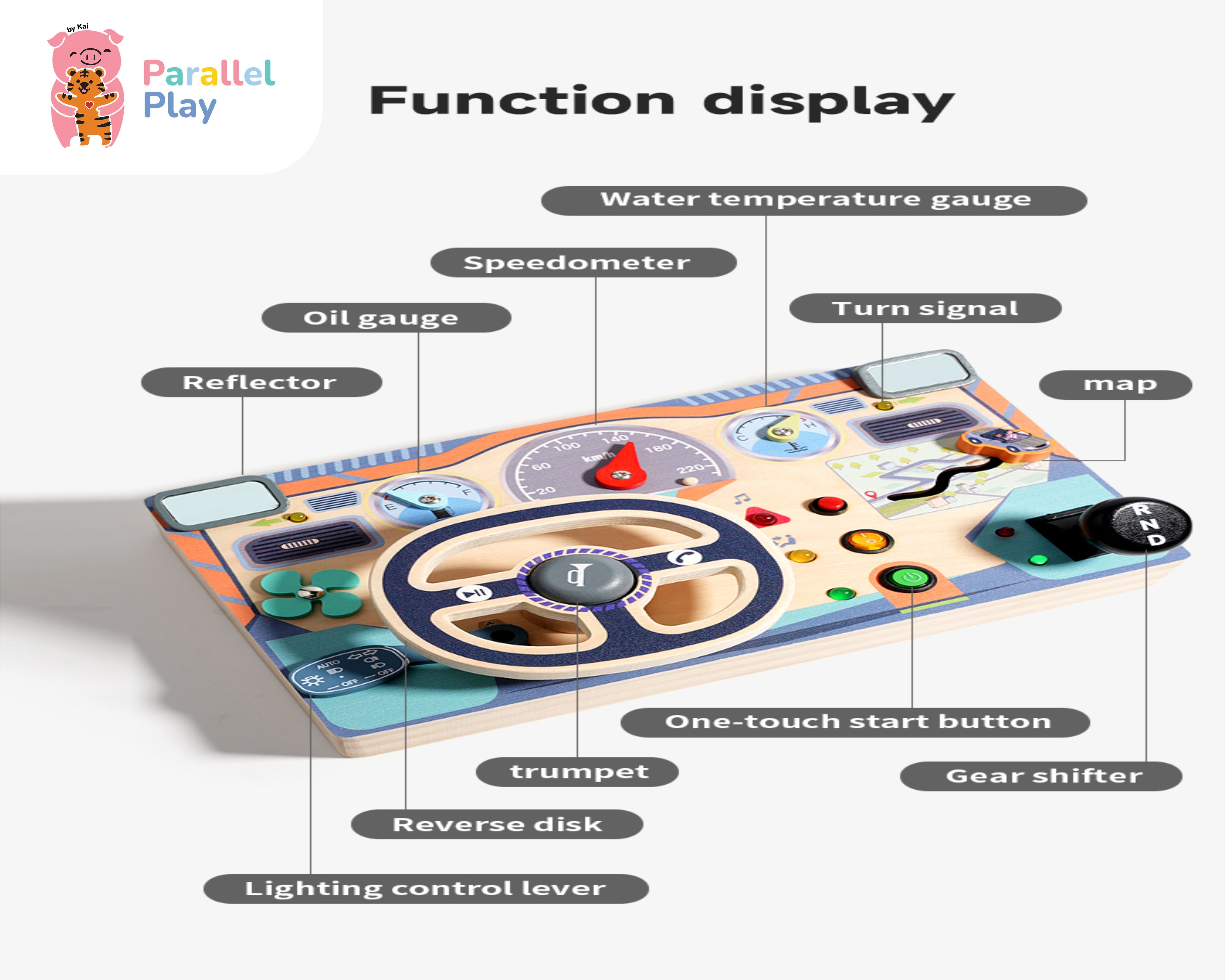 Little Driver’s Wooden Steering Dashboard