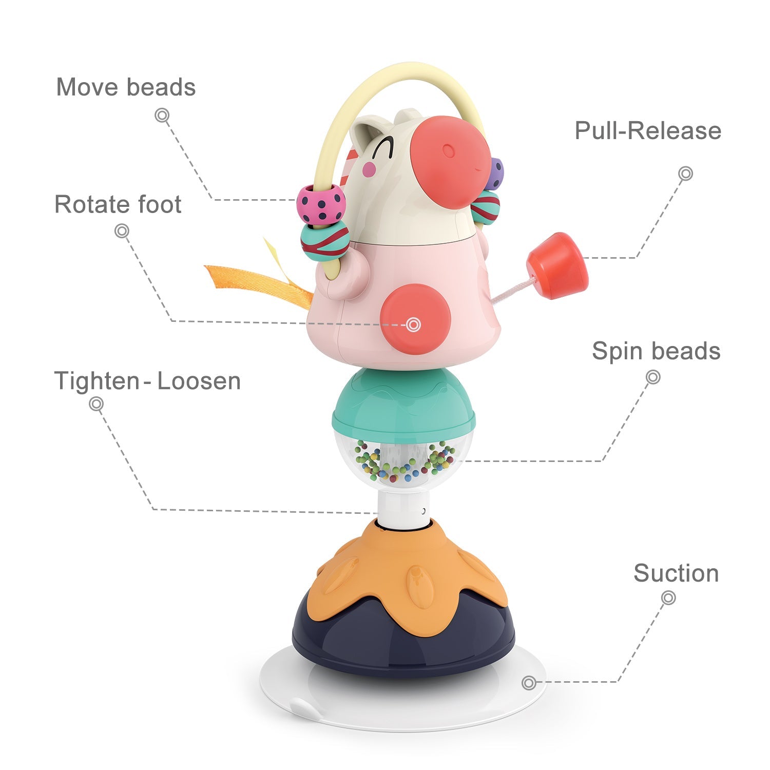 Baby Rattles Set Toys W/ Suction Cup Baby Tray Toy