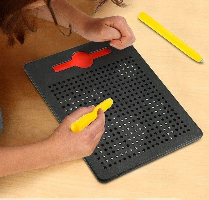 Tablette de dessin magnétique Fidtoy Small Freehand Magpad avec 10 cartes de motifs | Jouet de dessin magnétique