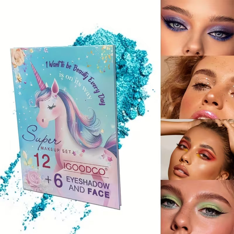 Unicorn Childern's Makeup Eye shadow and Face 18 pieces - 227