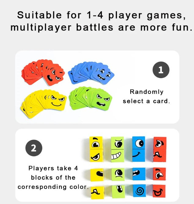 Silly face race game- Eco-Friendly Wood Game