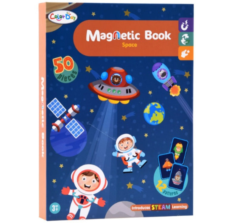 STEAM Magnetic Puzzle Book Board 50 pieces - Space Theme