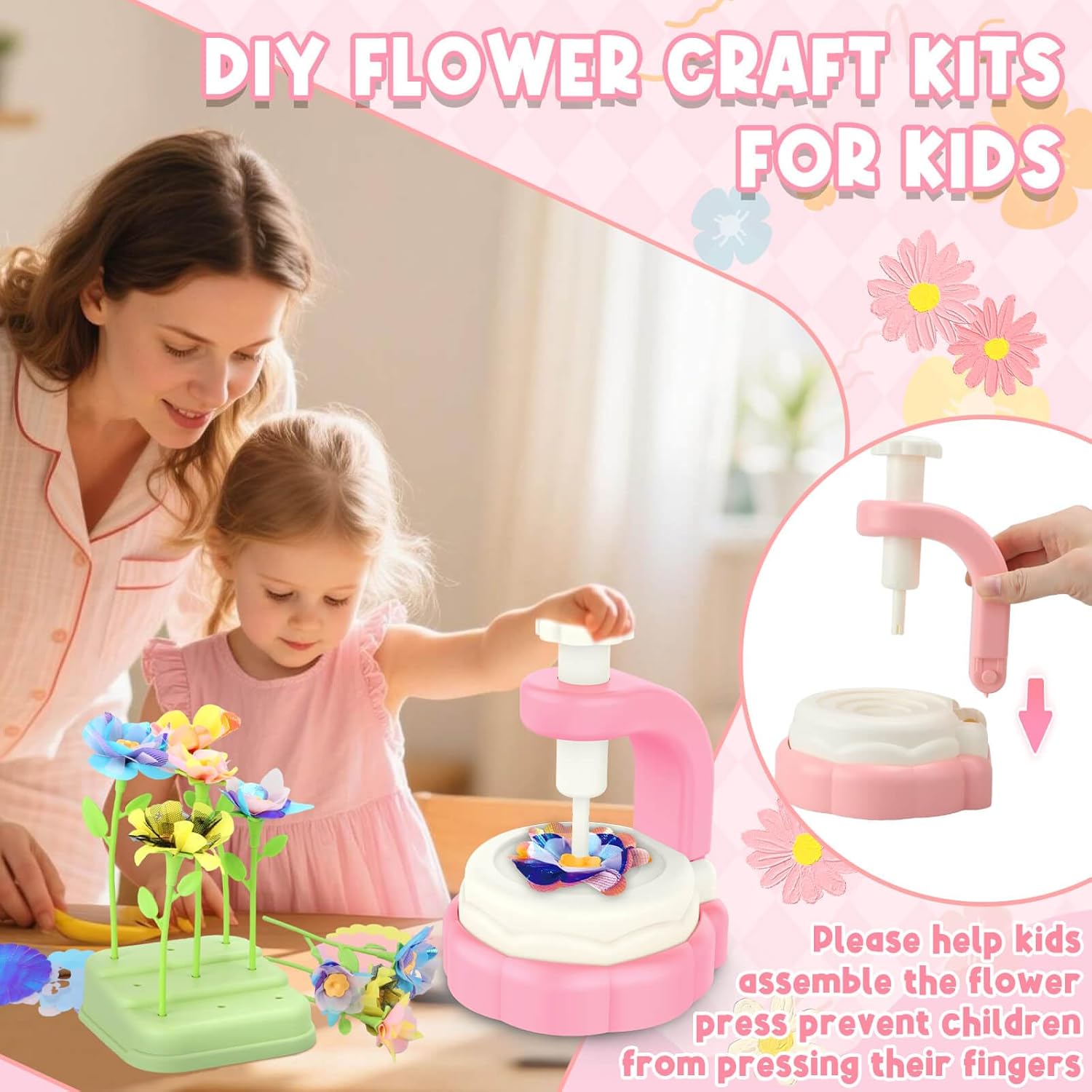 Fidtoy DIY Bouquet de Fleurs en Tissu Machine à Tricoter – Jouet Éducatif Créatif pour Enfants