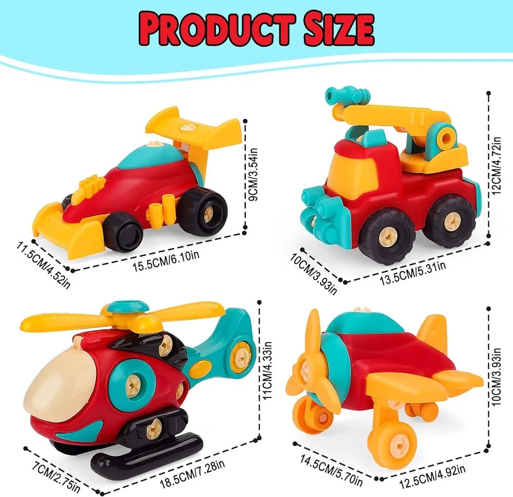 Set of 2 DIY Assemble Vehicle Playset Random Vehicle - 82G