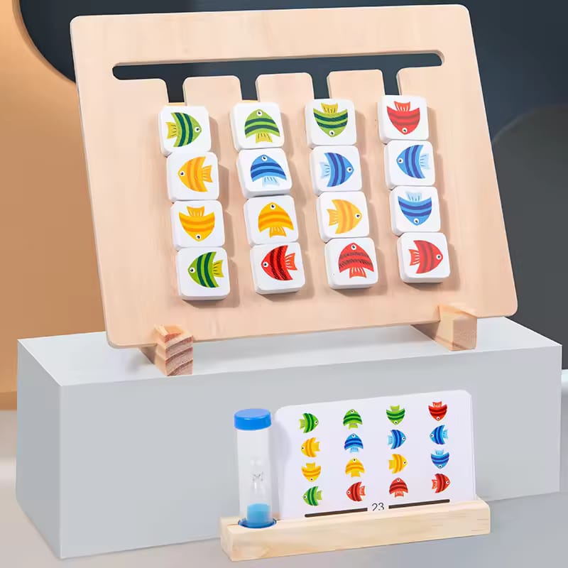 2in1 Wooden Four Color and Fish Logical Thinking Series - 685