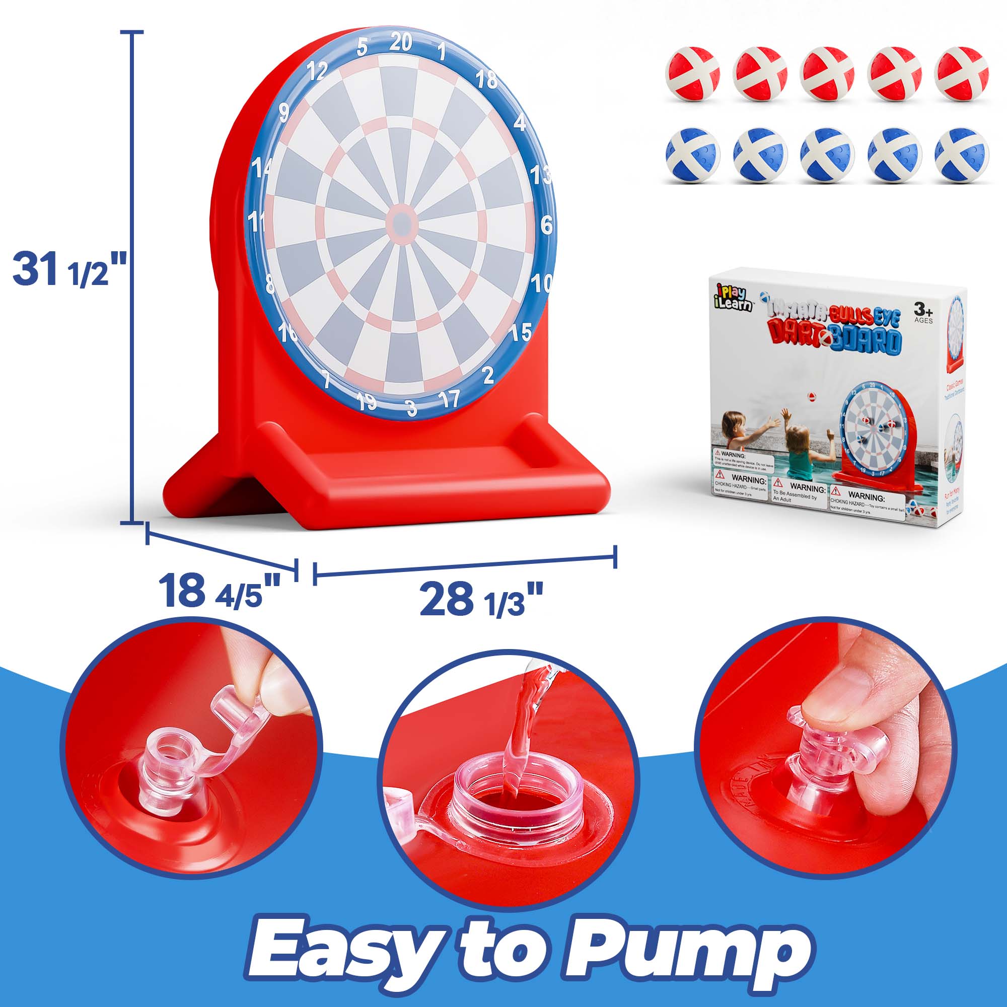 Kids Swimming Pool Toys, Inflatable Floating Dart Board Water Game