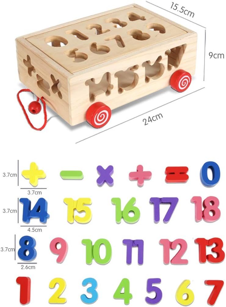 Wooden 3D Learning and Pulling Bus Cart - 874