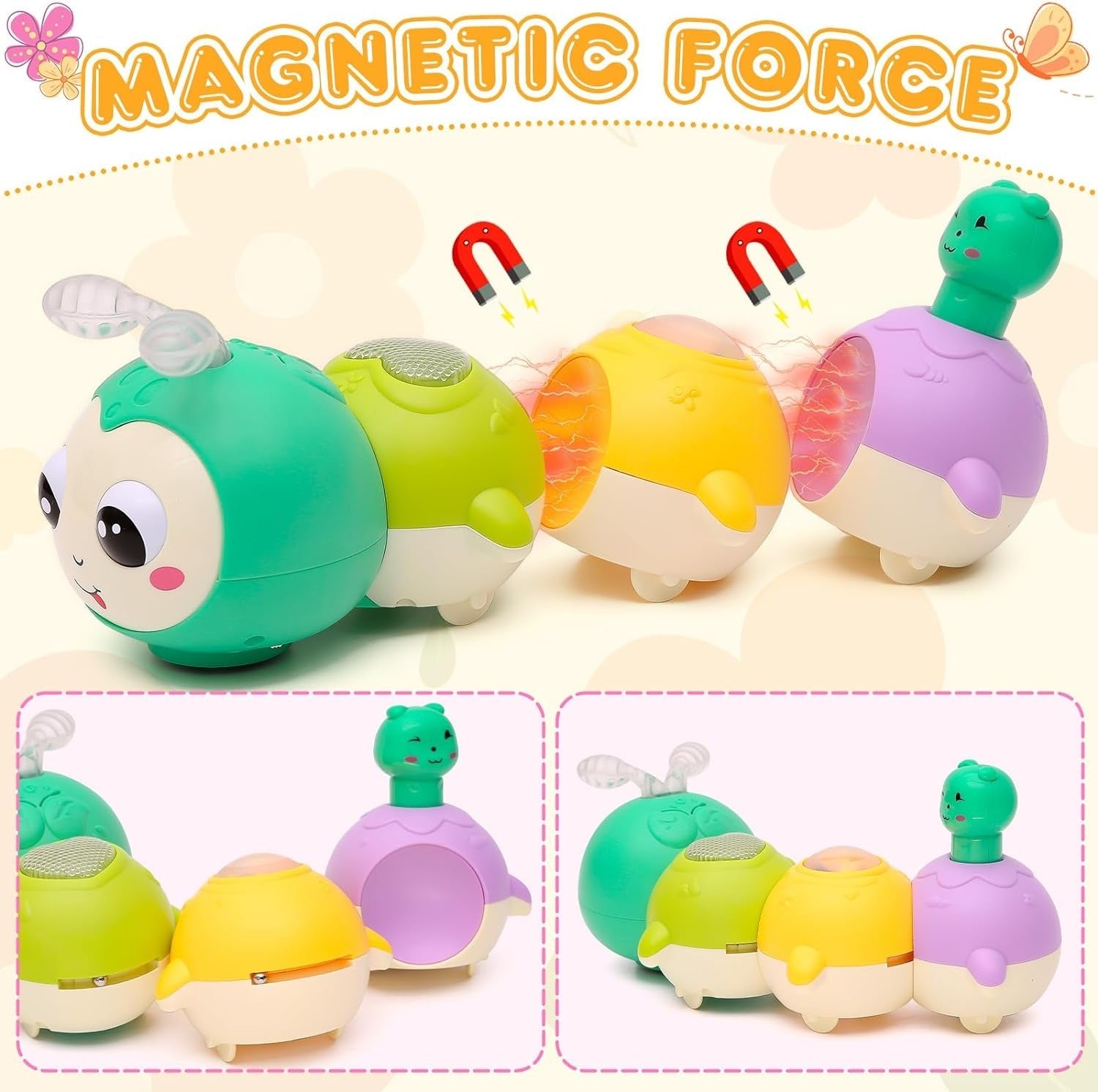 Magnetic Cute Electric Caterpillar with Light and Sound - 225