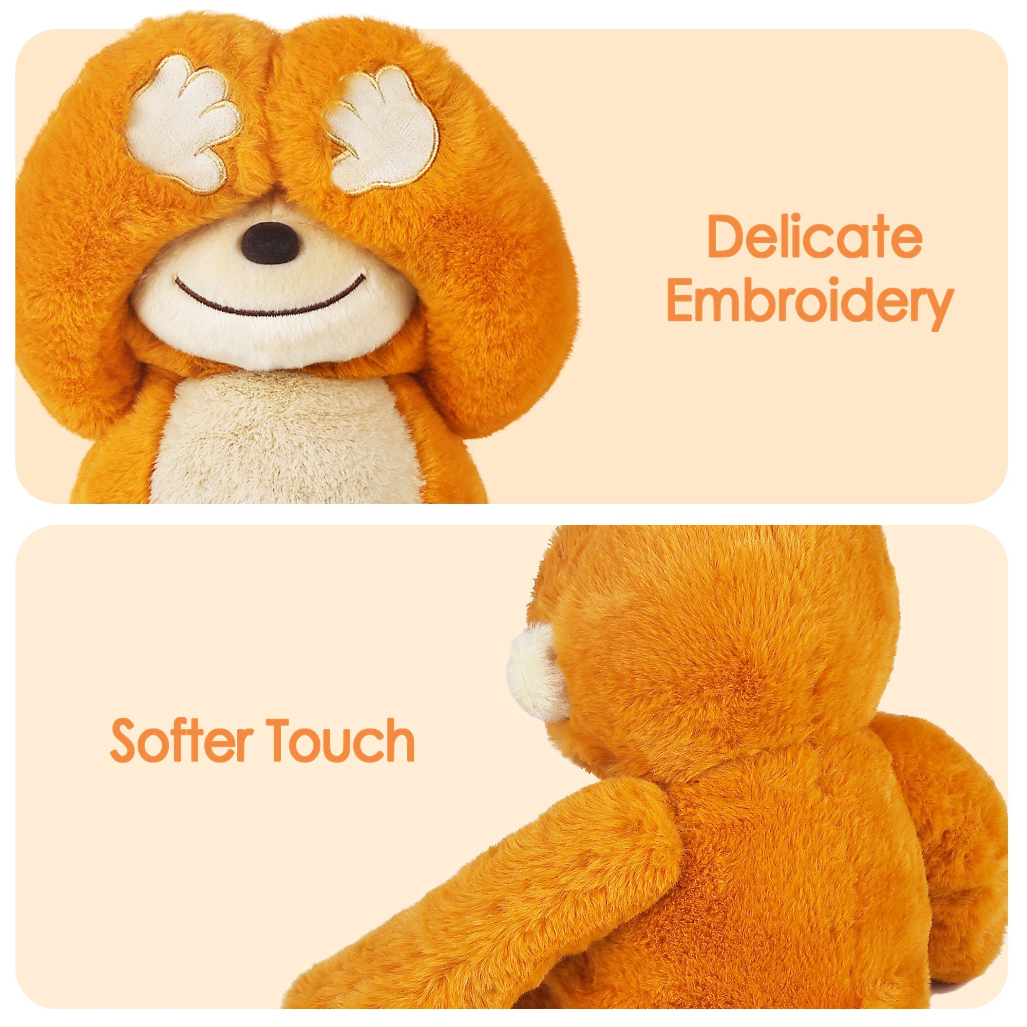 Baby Monkey Stuffed Animals, Infant Soft Hide and Seek Plush Toy, Easter Basket Gifts