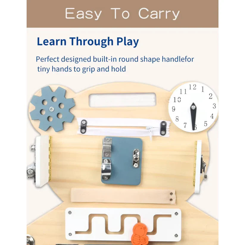 Wooden Bear Busy Board Drawing Toy
