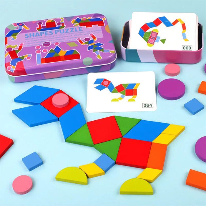 Shape Puzzle Jigsaw Puzzle Sorting and Stacking - Fine motor skills toys Games-