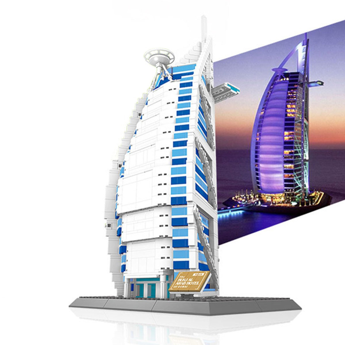 Hôtel Burj Al Arab Dubaï Maquette de Construction Briques 1307 Pièces - 220