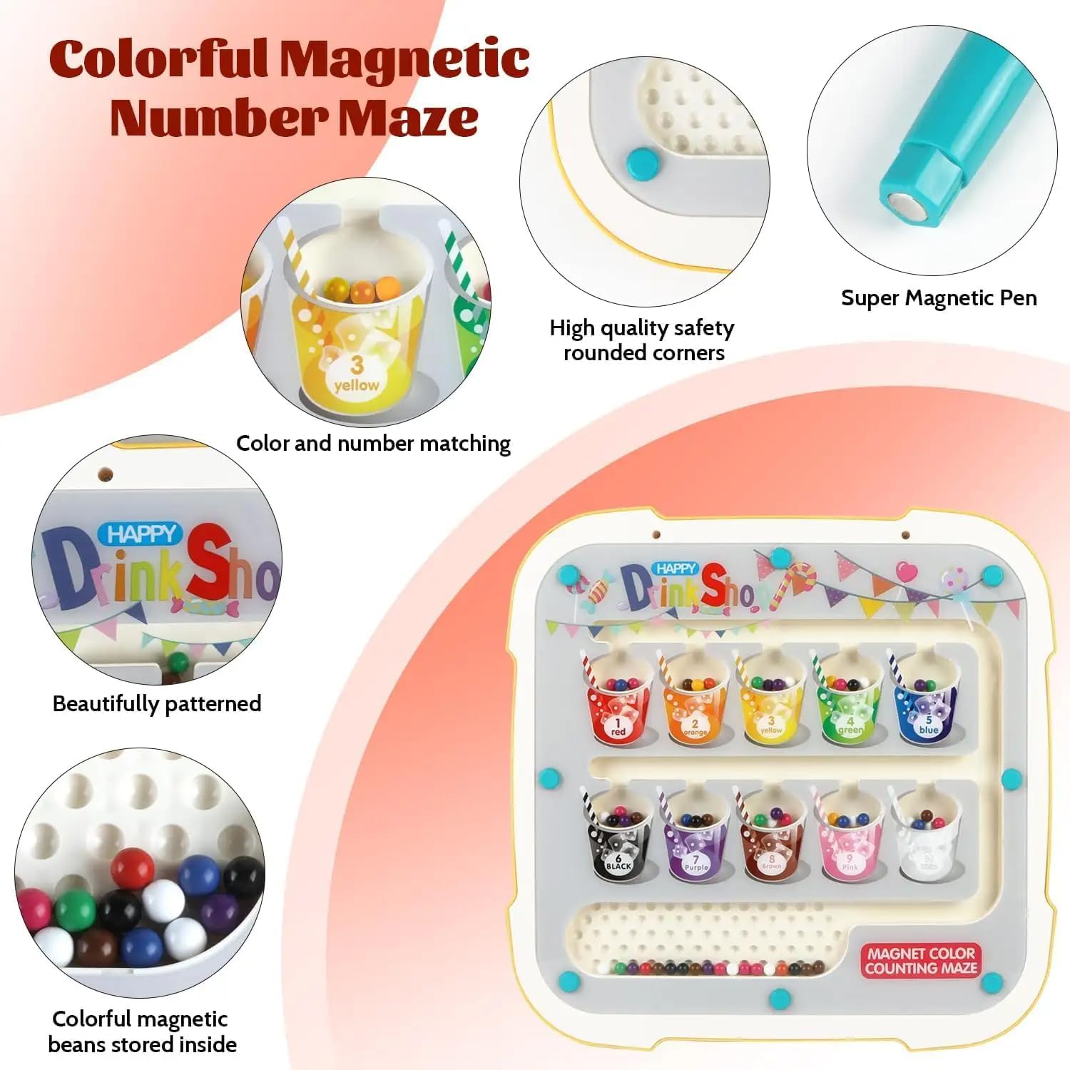 2in1 Magnetic Bead and Color Matching Drawing Board - 134