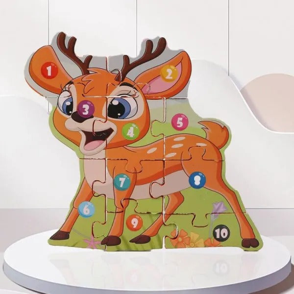 3D Animal Pattern Jigsaw Number Puzzle Random Animals - 322