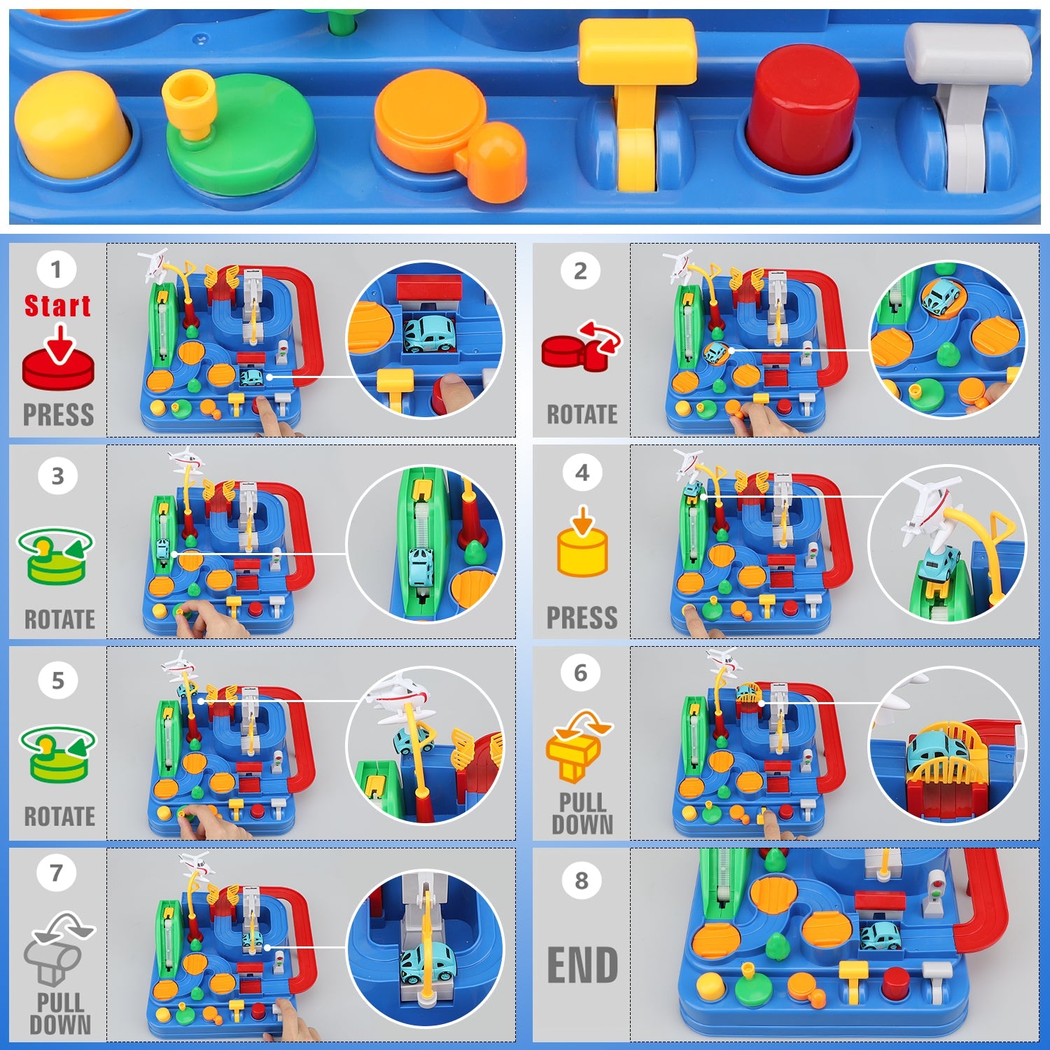 Car Adventure Toys Race Track for Toddlers